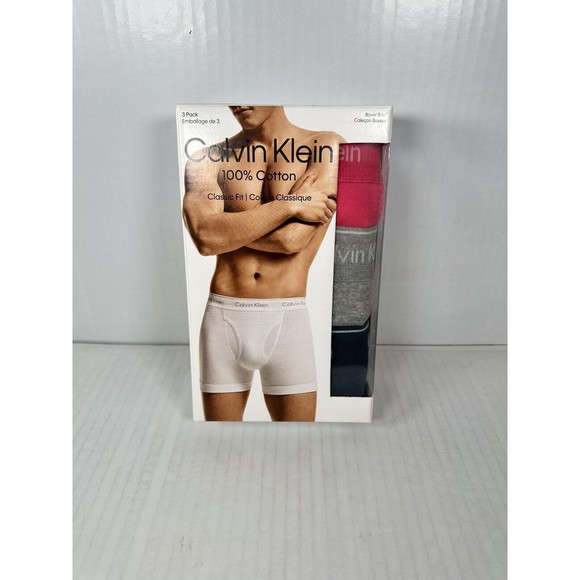 Calvin Klein 3-Pack Cotton Classic Fit Boxer Brief Multicolor Men’s Size XL NEW - Picture 2 of 3